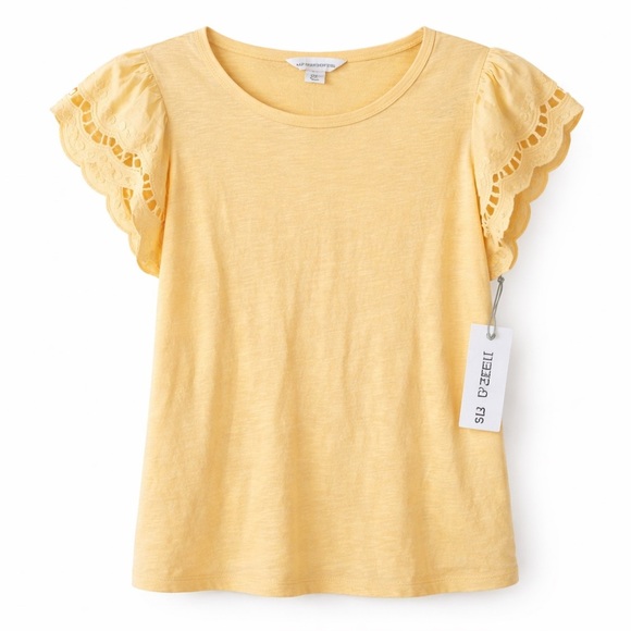 Liz Claiborne Tops - Liz Claiborne Kids Sunshine Eyelet Sleeve Top
